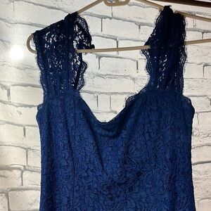 Adriana Papel, size 4 blue lace dress